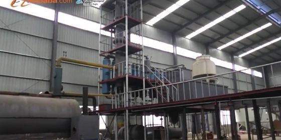 Verwarmingsmethode Indirecte verwarming Pyrolyse Plastic Oil Refinery Destillatieinstallatie