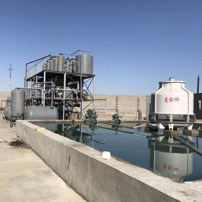 Verwarmingsmethode Indirecte verwarming Pyrolyse Plastic Oil Refinery Destillatieinstallatie