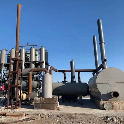 Verwarmingsmethode Indirecte verwarming Pyrolyse Plastic Oil Refinery Destillatieinstallatie