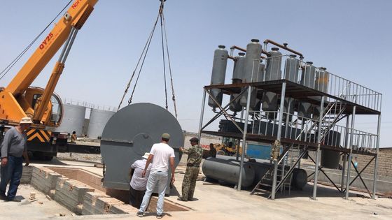 Q245R Koeler staal afvalolie zuiveringsapparaat Recycling naar diesel olie distillatie machine