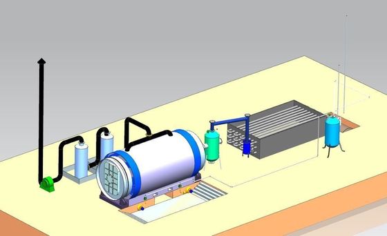 8-10 ton dagelijkse capaciteit Pirolyse-machine voor afvalbanden 2200*6600mm
